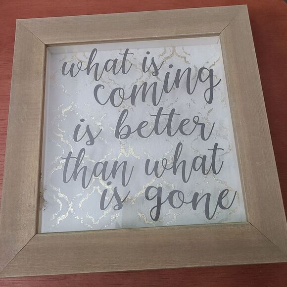 Wood Layer Shadow Box with beautiful calligraphy and gold patterned tones - Picture 5 of 5